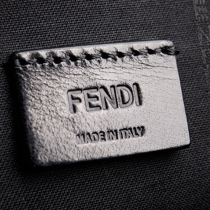 Fendi Black Calfskin Leather Monster Eye Zip Clutch