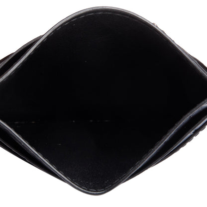 Balenciaga Black Croc Embossed Card Holder