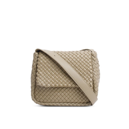 Bottega Veneta Grey Intrecciato Leather Medium Cobble Shoulder Bag
