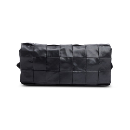 Bottega Veneta Black Paper Intrecciato The Stretch Cassette Bag
