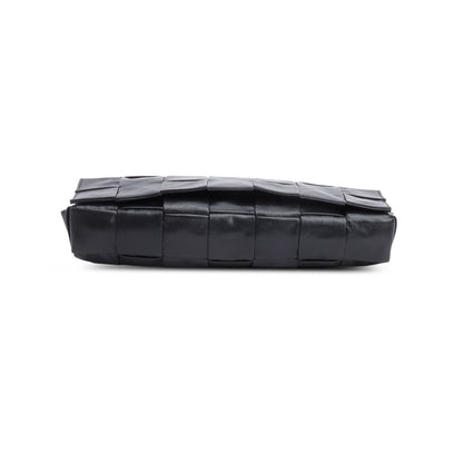 Bottega Veneta Black Paper Intrecciato The Stretch Cassette Bag