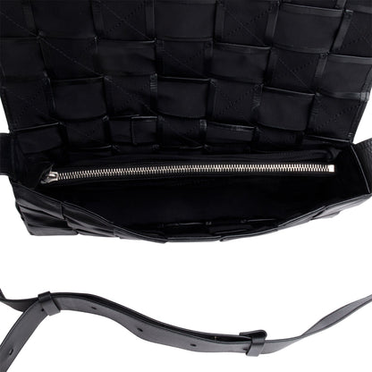 Bottega Veneta Black Paper Intrecciato The Stretch Cassette Bag