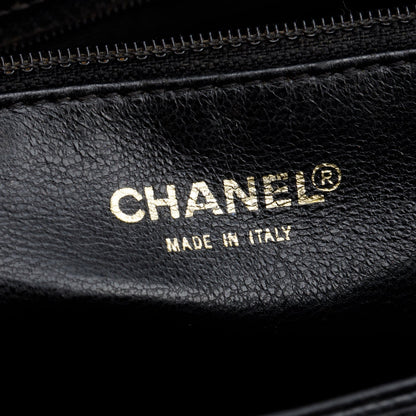 Chanel Vintage Black Caviar Leather Medallion Tote