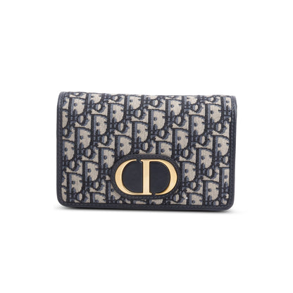 Christian Dior 2020 Navy Oblique 30 Montaigne 2-In-1 Pouch Bag