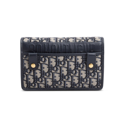 Christian Dior 2020 Navy Oblique 30 Montaigne 2-In-1 Pouch Bag