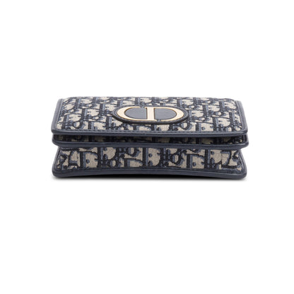 Christian Dior 2020 Navy Oblique 30 Montaigne 2-In-1 Pouch Bag