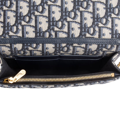 Christian Dior 2020 Navy Oblique 30 Montaigne 2-In-1 Pouch Bag