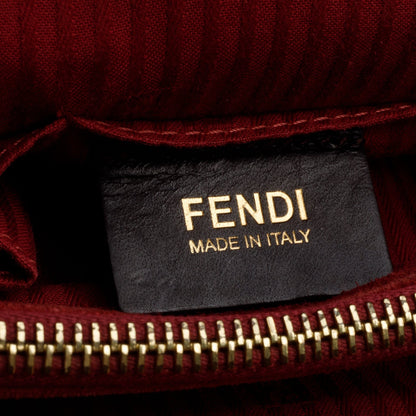 Fendi Red Vitello Elite Leather Medium 2Jours Tote
