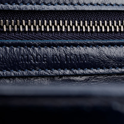 Christian Dior Navy Crinkled Cannage Leather Crystal Embellished Medium Diorama Flap Bag