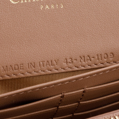Christian Dior Beige Crinkled Leather 30 Montaigne Wallet on Chain