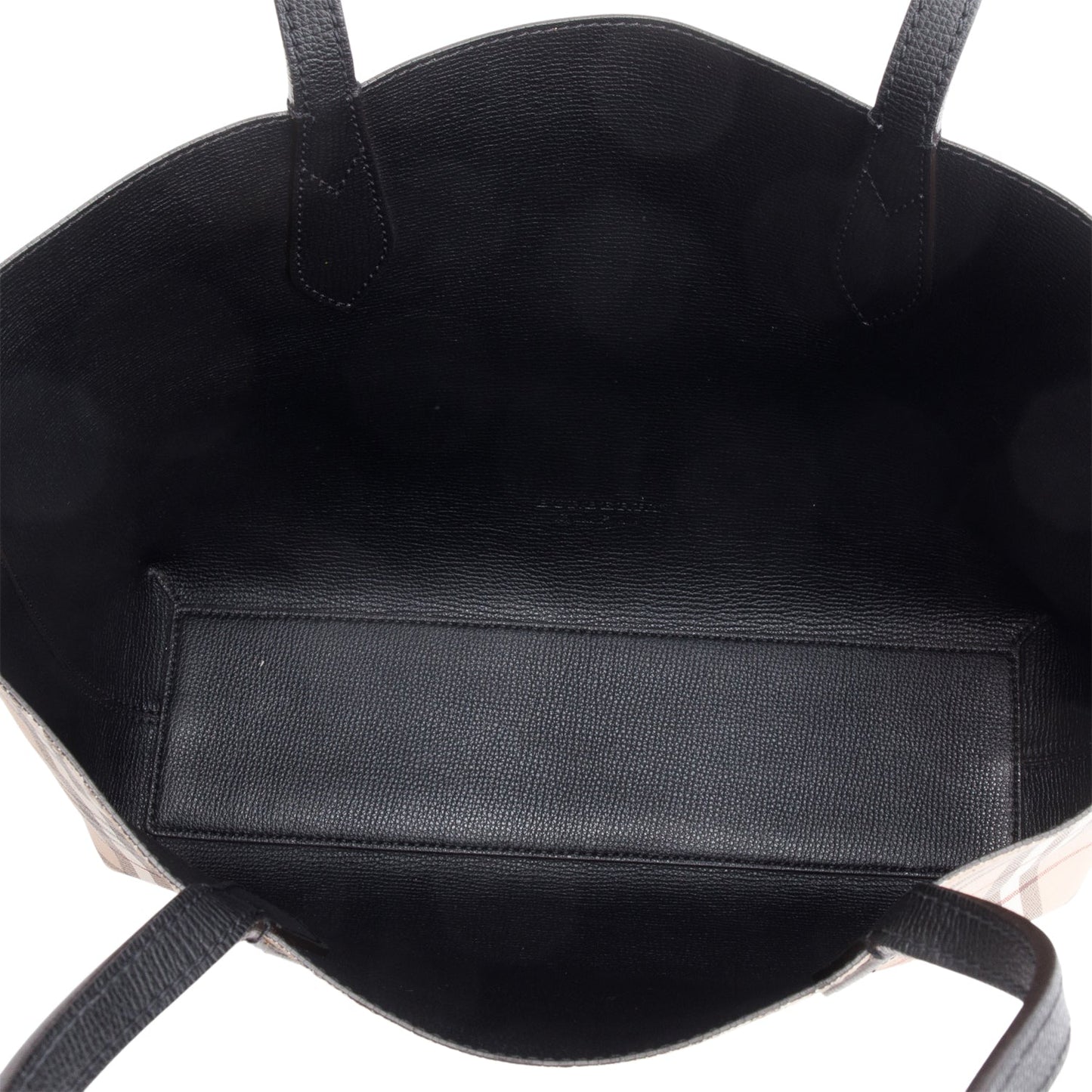 Burberry Black Calfskin Leather House Check Small Reversible Tote