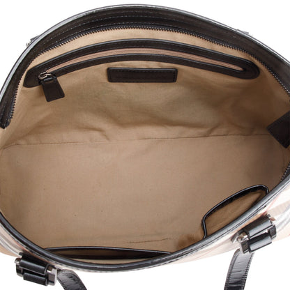 Burberry Super Nova Check Black Patent Leather Trim Small Tote
