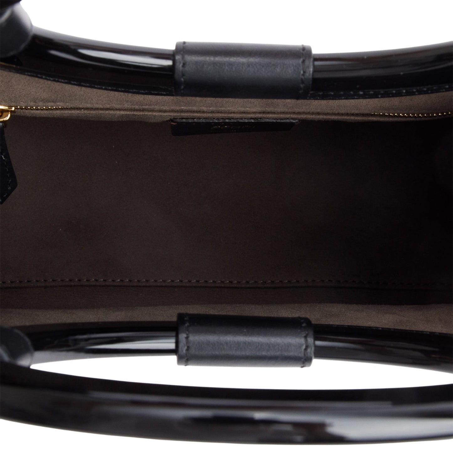 Fendi Brown FF Zucca Glazed Canvas Plexiglass Small Runaway Bag Tote