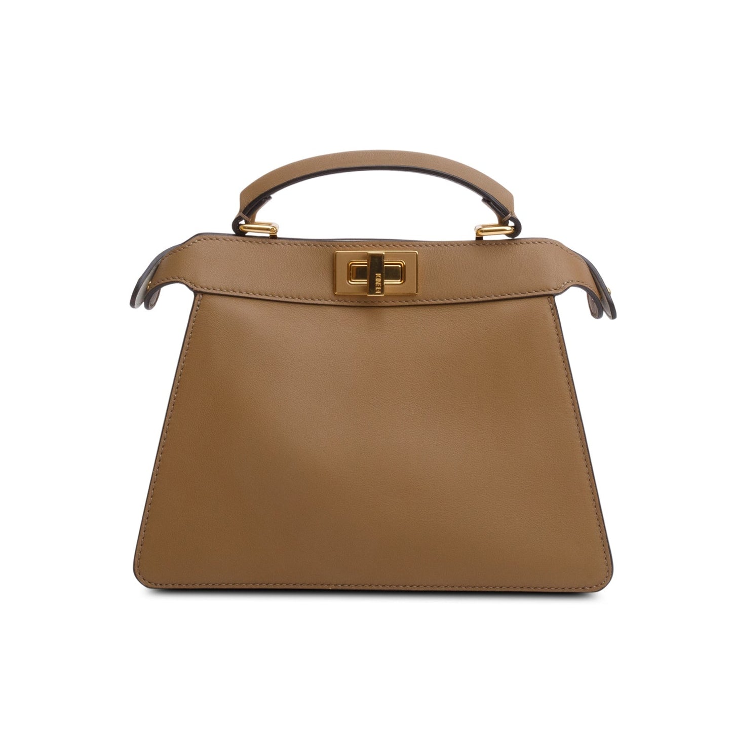 Fendi White/Tan Bicolor Nappa Leather Small Peekaboo ISeeU Bag