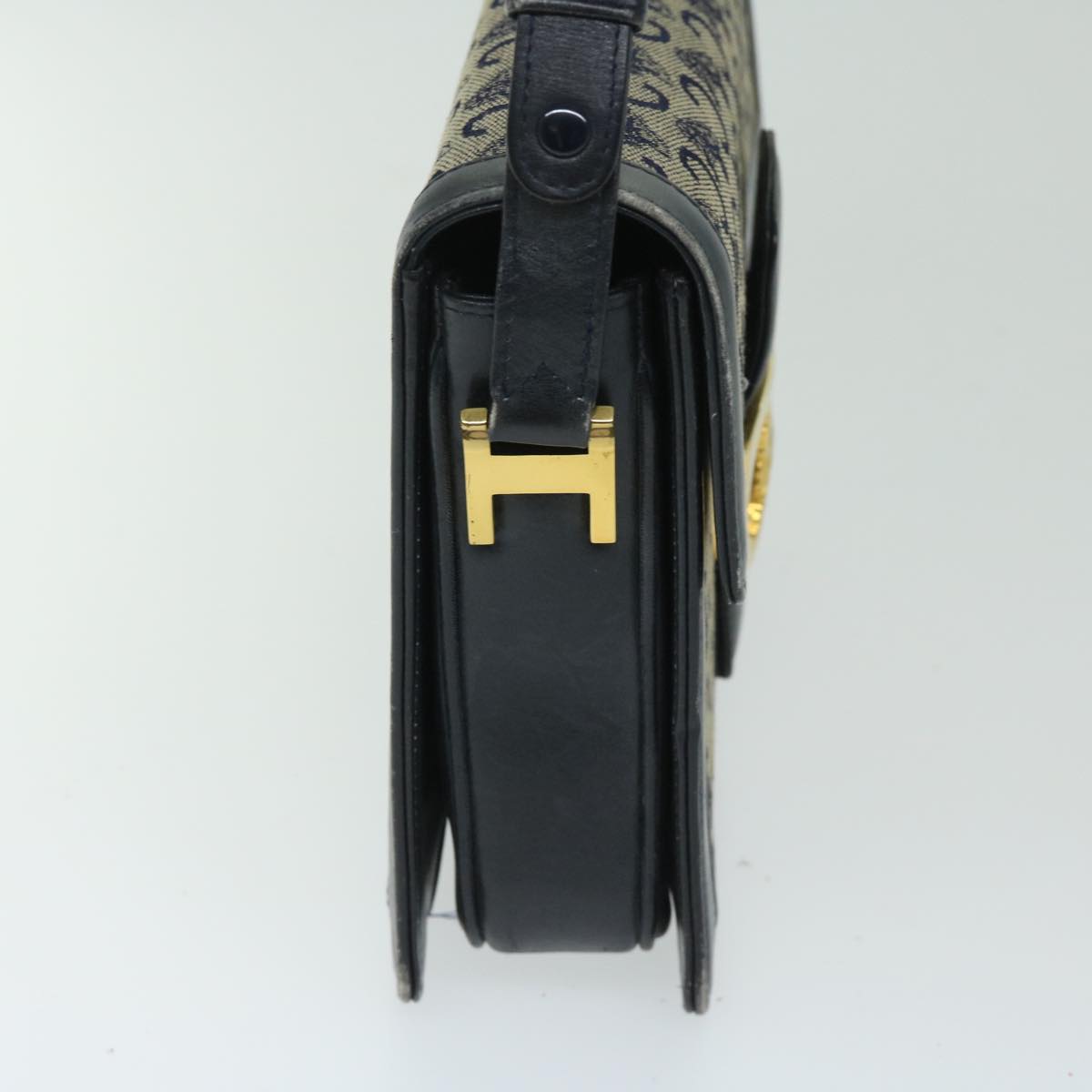 Luxury CELINE C Macadam Canvas Shoulder Bag Navy  63157