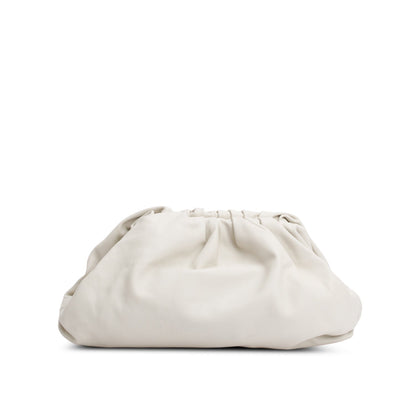Bottega Veneta White Calfskin Leather The Classic Large Pouch
