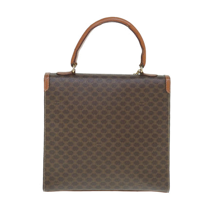 Luxury CELINE Macadam Canvas Hand Bag PVC Leather Brown  63166