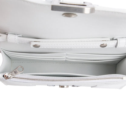 Balenciaga x Adidas White/Black Striped Leather Hourglass Chain Wallet