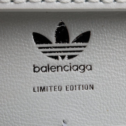 Balenciaga x Adidas White/Black Striped Leather Hourglass Chain Wallet