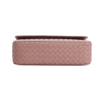 Bottega Veneta Pink Intrecciato Leather Alumna Flap Shoulder Bag