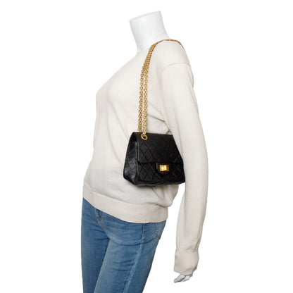 Chanel Black Quilted Aged Calfskin Leather Mini 2.55 Reissue Flap Bag