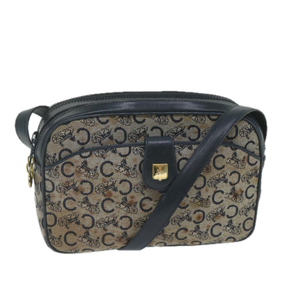 Luxury CELINE C Macadam Canvas Shoulder Bag Navy  63227