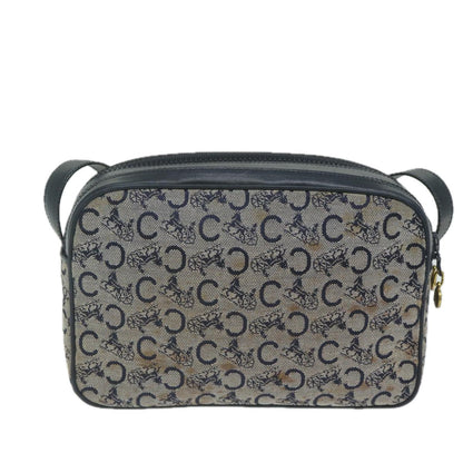 Luxury CELINE C Macadam Canvas Shoulder Bag Navy  63227