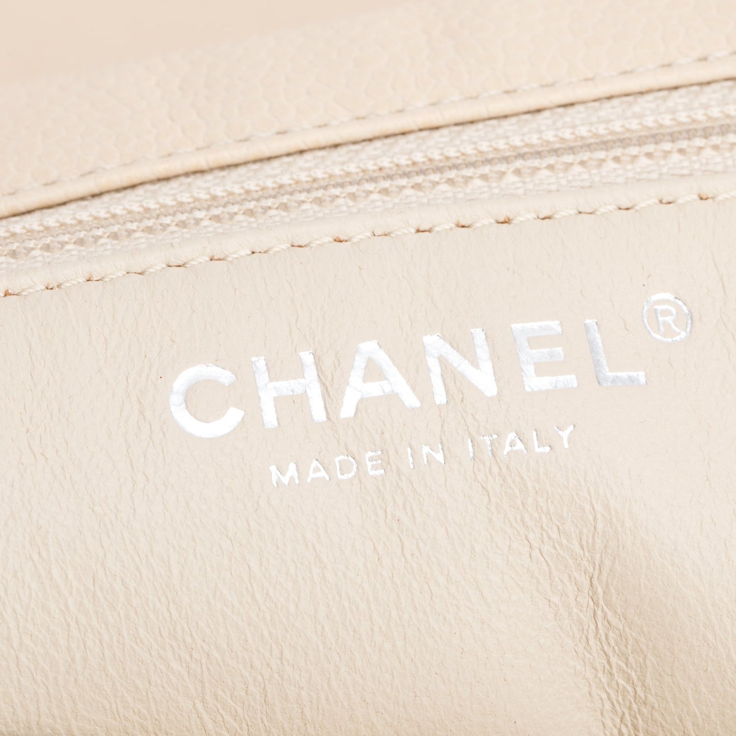 Chanel White Caviar Leather CC Timeless Accordion Flap Bag
