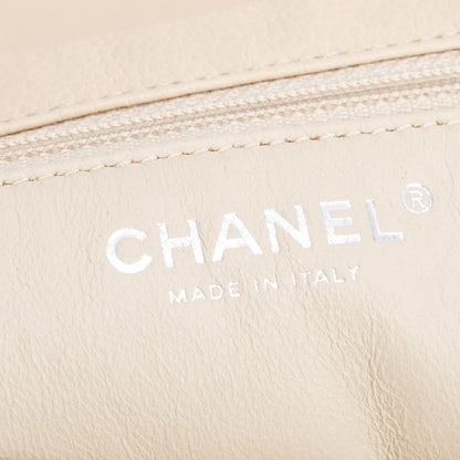 Chanel White Caviar Leather CC Timeless Accordion Flap Bag