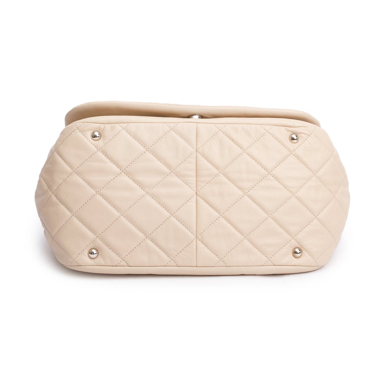 Chanel White Caviar Leather CC Timeless Accordion Flap Bag