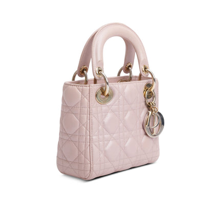Christian Dior Pink Cannage Leather Mini Lady Dior Bag