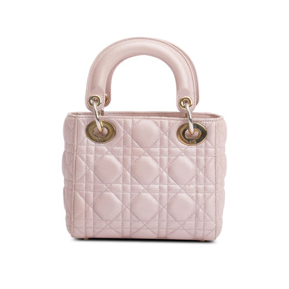 Christian Dior Pink Cannage Leather Mini Lady Dior Bag