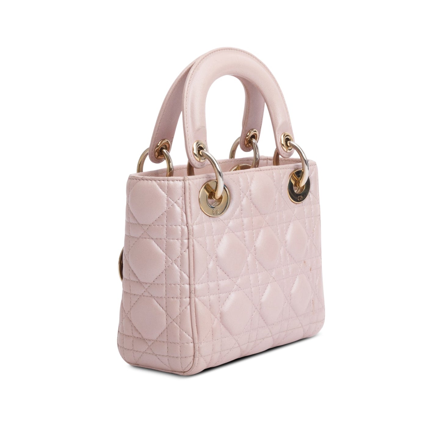 Christian Dior Pink Cannage Leather Mini Lady Dior Bag