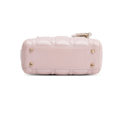 Christian Dior Pink Cannage Leather Mini Lady Dior Bag