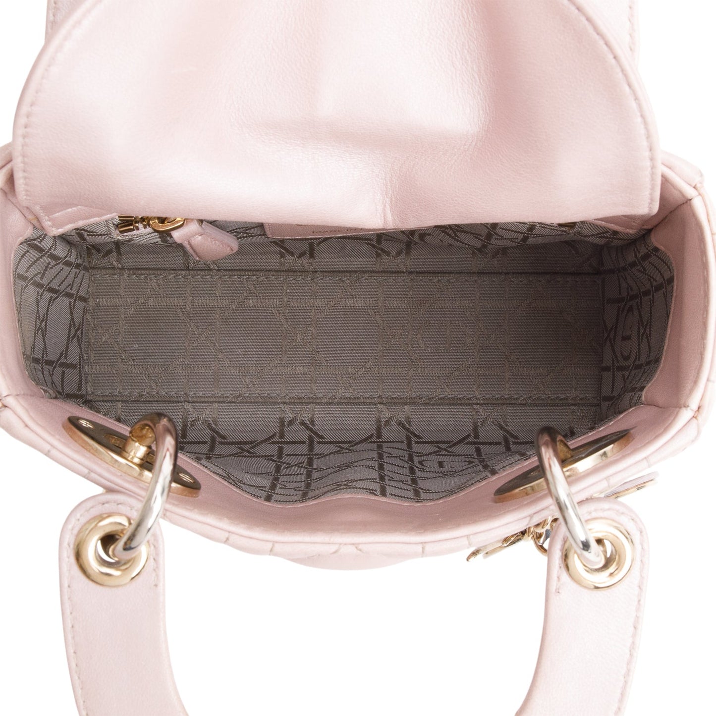 Christian Dior Pink Cannage Leather Mini Lady Dior Bag