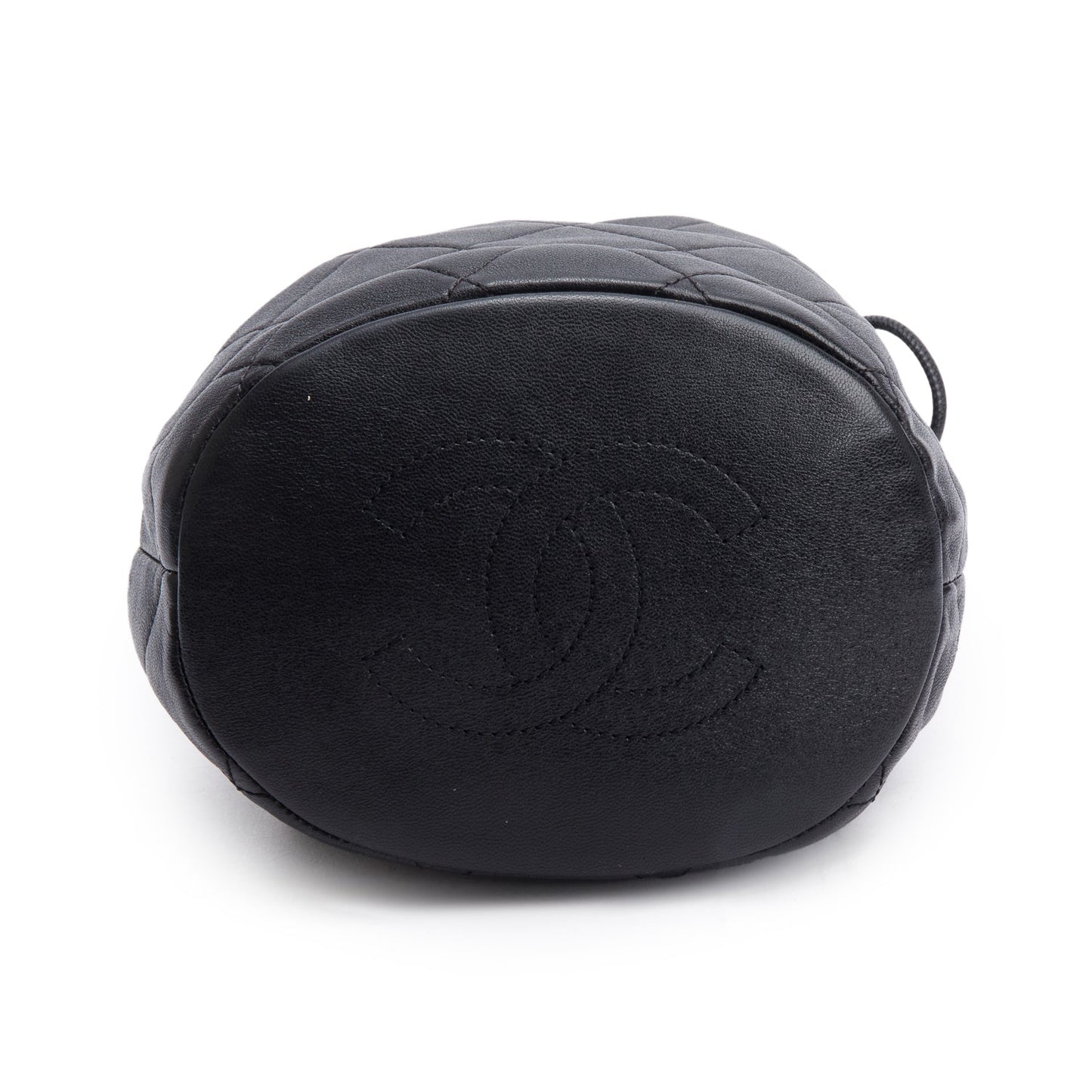 Chanel 2021 Black Calfskin Leather Chain is More Bucket Bag