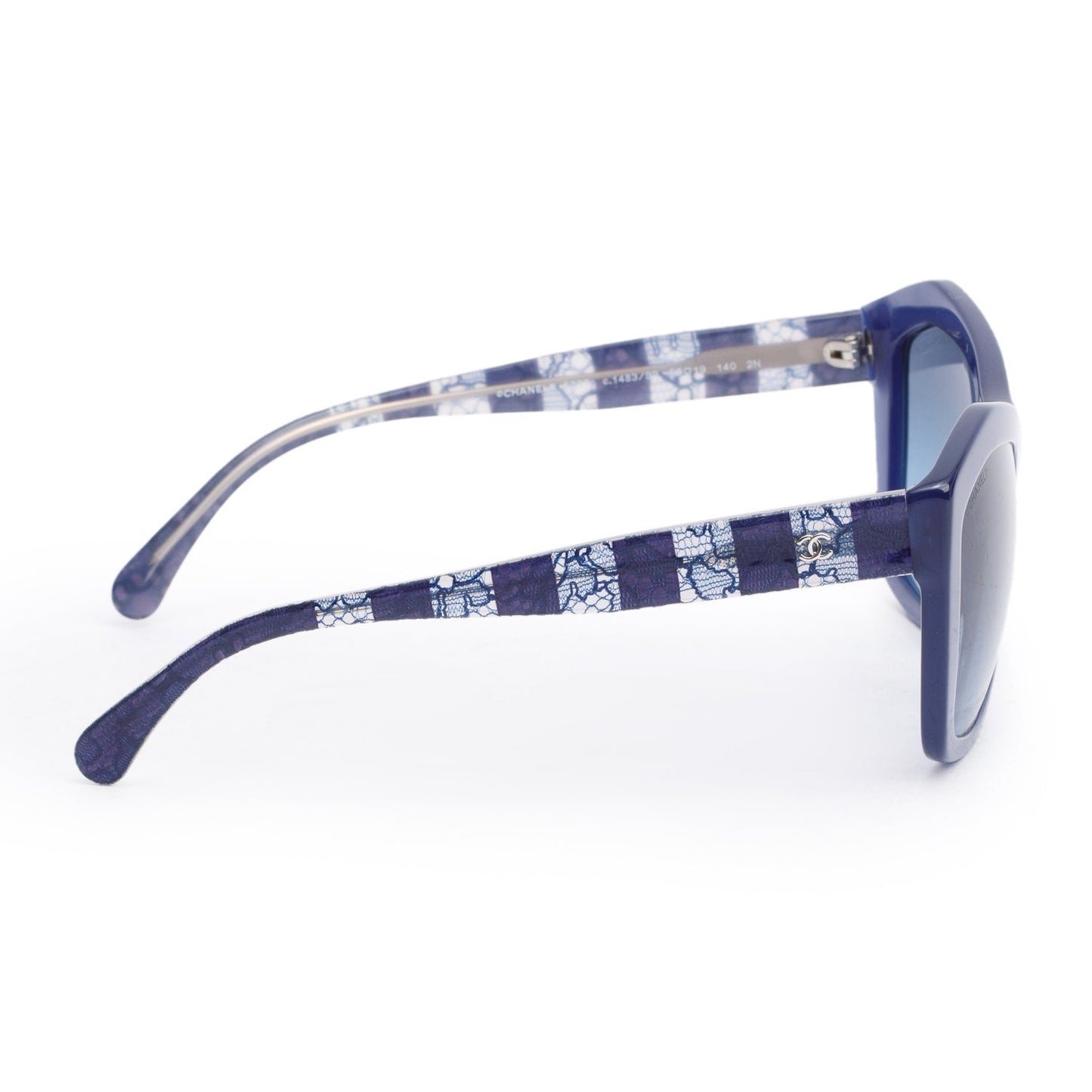 Chanel 5296 Blue Lace Accent Acetate CC Logo Sunglasses