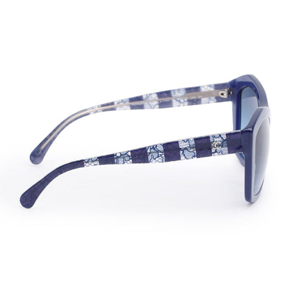 Chanel 5296 Blue Lace Accent Acetate CC Logo Sunglasses