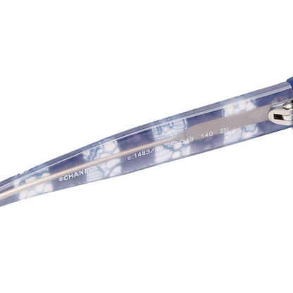 Chanel 5296 Blue Lace Accent Acetate CC Logo Sunglasses