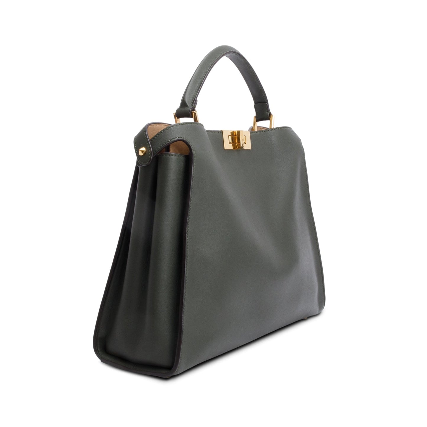 Fendi Green Soft Calfskin Leather Large Peekaboo Bag