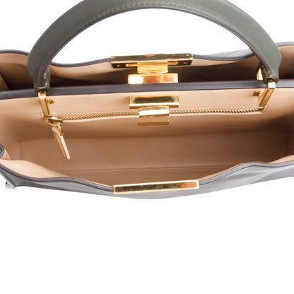 Fendi Green Soft Calfskin Leather Large Peekaboo Bag