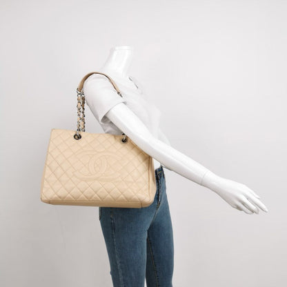 Chanel GST Grand Shopping Tote 2013 Beige Caviar Leather PM