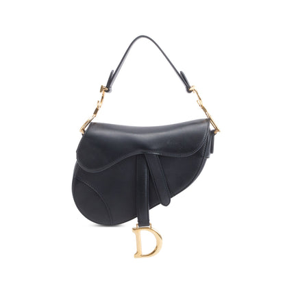 Christian Dior Black Calfskin Leather Mini Saddle Bag