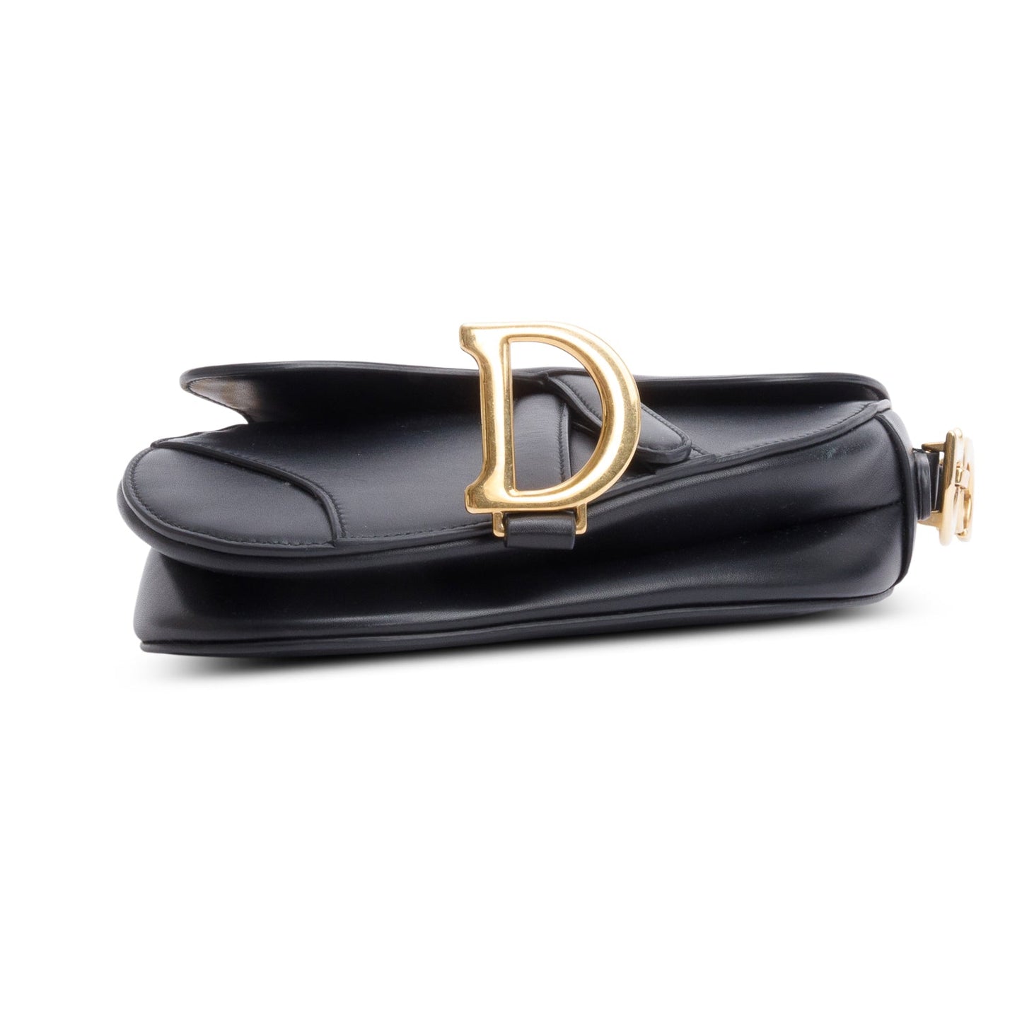 Christian Dior Black Calfskin Leather Mini Saddle Bag