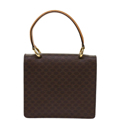 Luxury CELINE Macadam Canvas Hand Bag PVC Leather Brown  63307