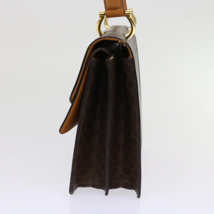 Luxury CELINE Macadam Canvas Hand Bag PVC Leather Brown  63307