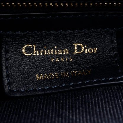 Christian Dior 2023 Blue Denim Embroidered Strass Beaded Butterfly & Flowers Medium Saddle Bag