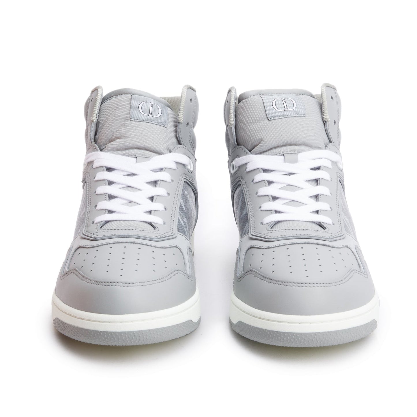 Christian Dior Grey Leather Oblique Jacquard B27 High-Top Sneakers, Men's Size 45