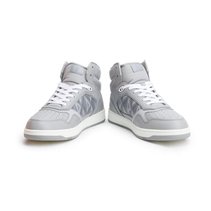 Christian Dior Grey Leather Oblique Jacquard B27 High-Top Sneakers, Men's Size 45