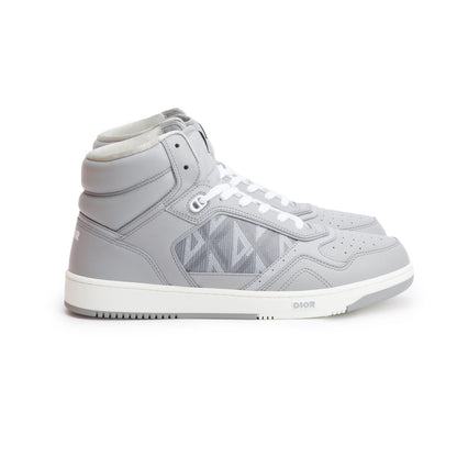 Christian Dior Grey Leather Oblique Jacquard B27 High-Top Sneakers, Men's Size 45